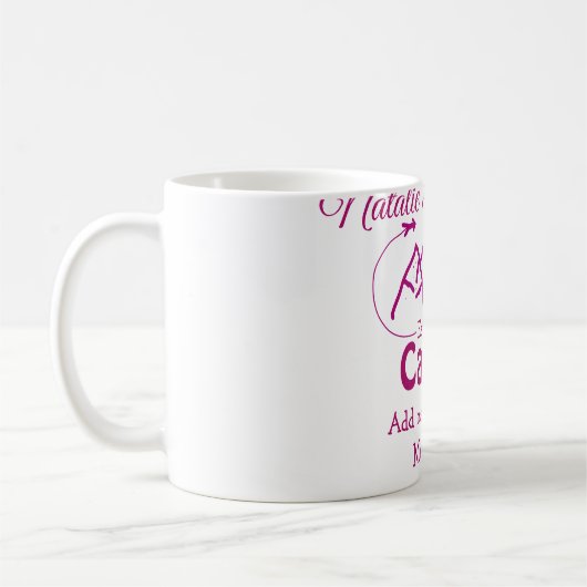 Mug Demoiselle d'honneur de camp rose ajouter nom date (Gauche)