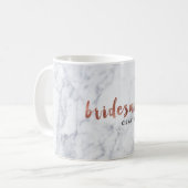 Mug demoiselle d'honneur de marbre blanche d'or rose (Devant gauche)