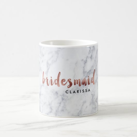 Mug demoiselle d'honneur de marbre blanche d'or rose (Centre)