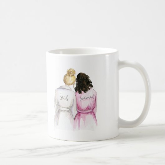 Mug Demoiselle d'honneur ? Domestique bouclée de petit (Droite)
