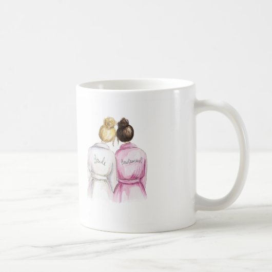 Mug Demoiselle d'honneur ? Domestique foncée de brune (Droite)