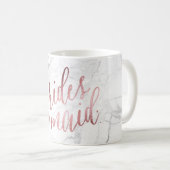 Mug Demoiselle d'honneur/Ecriture moderne/Faux or rose (Devant droit)