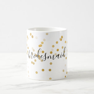Mug Demoiselle d'honneur fascinante de confettis d'or