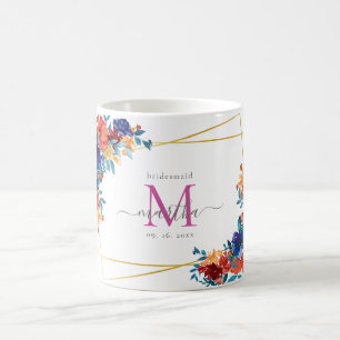 Mug Demoiselle d'honneur Fleur de Fête Mexicaine Aquar