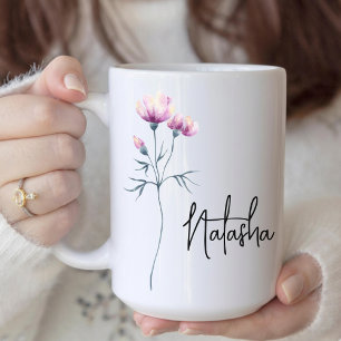 Mug Demoiselle d'honneur   Fleurs aquarelle Maman Fill