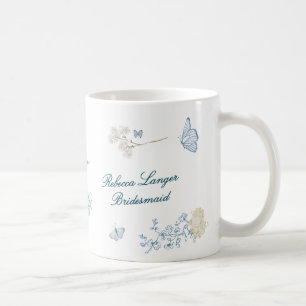 Mug Demoiselle d'honneur Fleurs d'hiver romantiques de