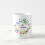 Mug Demoiselle d'honneur florale de diamant<br><div class="desc">Perfectionnez la manière de proposer à votre noce avec cette tasse personnalisée.</div>