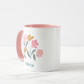 Mug Demoiselle d'honneur illustrée botanique avec nom (Devant gauche)
