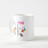 Mug Demoiselle d'honneur Licorne Mariage Drôle (Devant gauche)