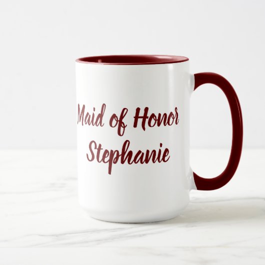 Mug Demoiselle d'honneur Mariages Script Bourgogne (Droite)