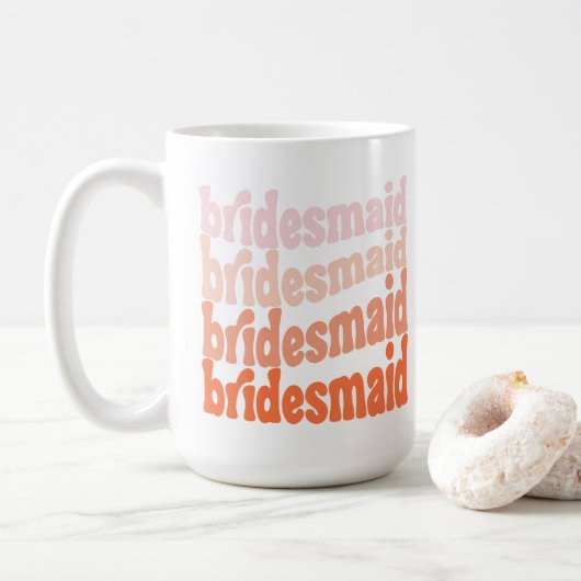 Mug Demoiselle d'honneur mignonne rétro orange, person (Avec donut)