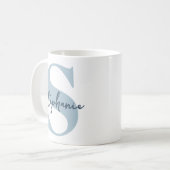 Mug Demoiselle d'honneur | Moderne Initiale Monogramme (Devant gauche)