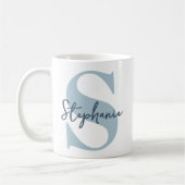 Mug Demoiselle d'honneur | Moderne Initiale Monogramme (Gauche)