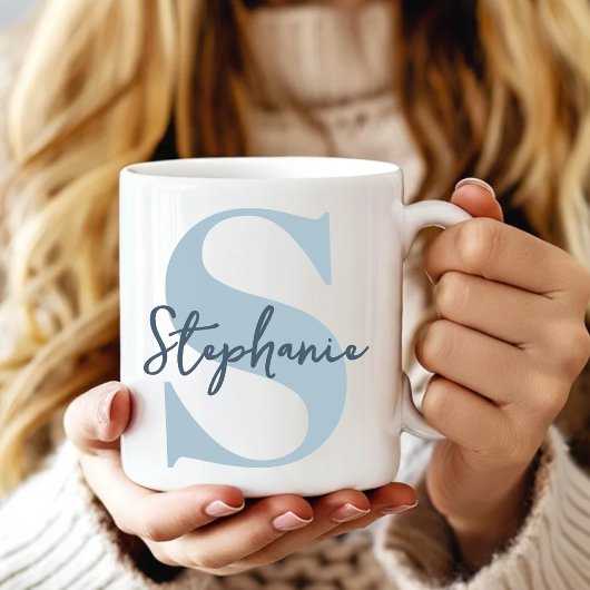 Mug Demoiselle d'honneur | Moderne Initiale Monogramme