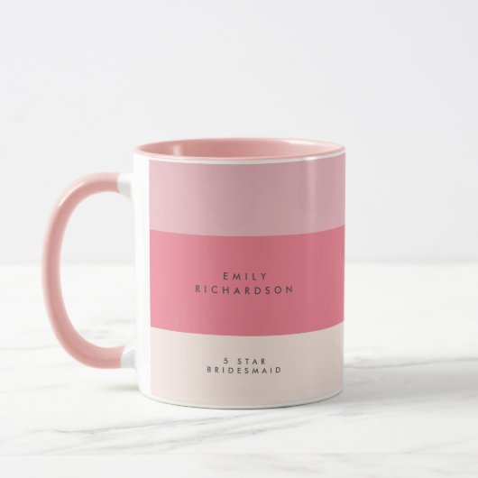 Mug Demoiselle d'honneur personnalisée bloc de couleur (Gauche)
