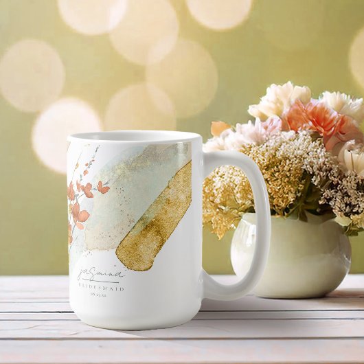 Mug Demoiselle d'honneur pour mariage aux fleurs sauva
