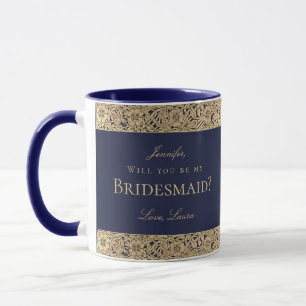 Mug Demoiselle d'honneur Proposition Bleu Marine Vinta
