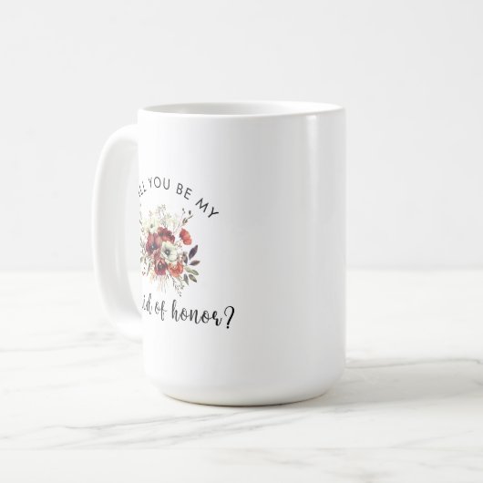 Mug Demoiselle d'honneur Proposition Fleurie Note Sinc (Devant gauche)