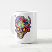 Mug démon de crâne de néon déplaisant (Devant gauche)