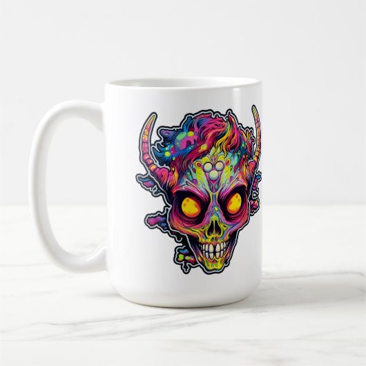 Mug démon de crâne de néon déplaisant (Gauche)