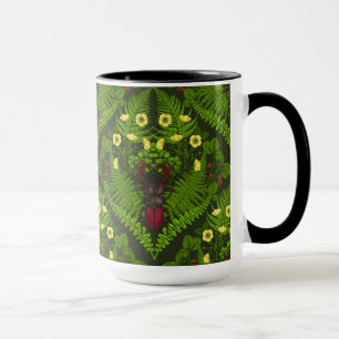Mug Dendroctones et fougères, feuilles verts