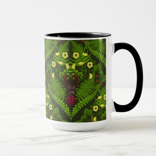 Mug Dendroctones et fougères, feuilles verts (Droite)