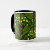 Mug Dendroctones et fougères, feuilles verts (Devant gauche)