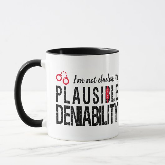 Mug Déni plausible (pas incompréhensible) drôle (Gauche)