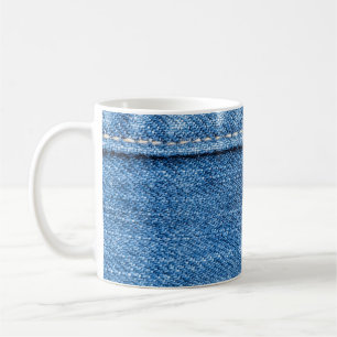 Mug Dénim Bleu : Jeans Classique Texture.