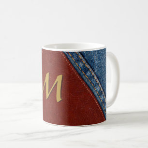 Mug Denim et cuir monogramme vintage