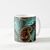 Mug Denim Paisley : Motif de texture de Jeans sans cou (Devant droit)