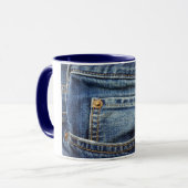 Mug Denim - poche de blue-jean (Devant gauche)