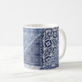 Mug Dénim Triangle Patchwork Texture Vintage. (Devant droit)
