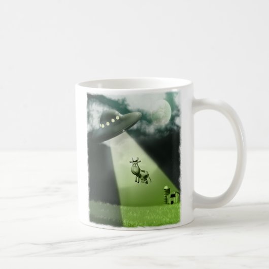 Mug d'enlèvement de vache UFO comique (Droite)