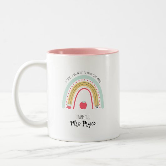 Mug d'enseignant personnalisé | Conception Rainbow (Gauche)