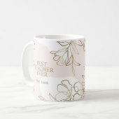 Mug d'enseignant personnalisé rose avec fleurs (Devant gauche)