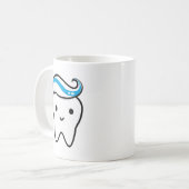 Mug Dent mignonne avec dentifrice Kawaii Molar (Devant gauche)