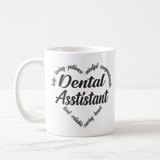 Mug Dental Assistant Heart Word Cloud (Gauche)