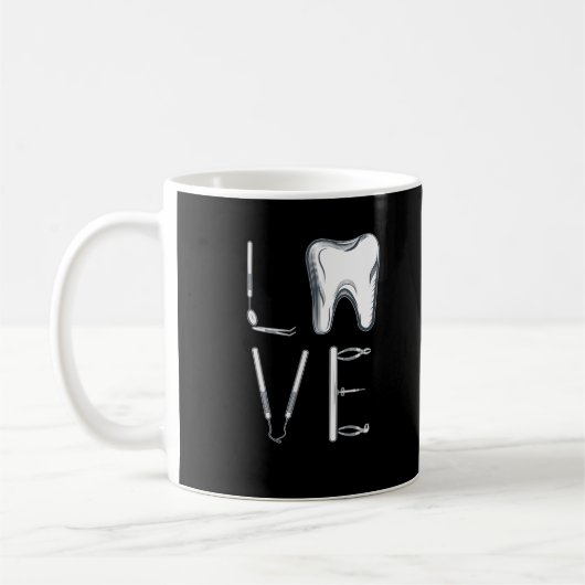 Mug Dental Love Dentistra Outils Dentiste (Gauche)