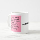 Mug Dentelez dessus mis le grand nom de coutume de (Devant gauche)