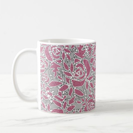 Mug Dentelle abstraite transparente romantique rétro v (Gauche)
