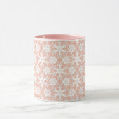 Mug Dentelle antique - Blanc sur rose pastel (Centre)