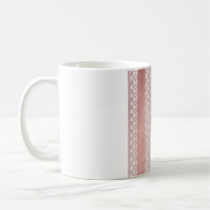 Mug Dentelle blanc cassé sur Rose métallique en tissu