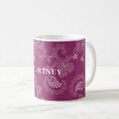 Mug Dentelle blanche de vin de Bourgogne Floral (Devant droit)