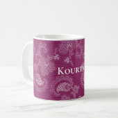 Mug Dentelle blanche de vin de Bourgogne Floral (Devant gauche)