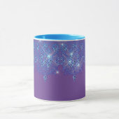 Mug Dentelle bleu et violet brillant diamant look élég (Centre)