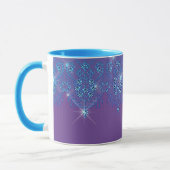Mug Dentelle bleu et violet brillant diamant look élég (Gauche)