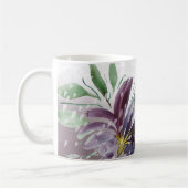 Mug Dentelle d'aquarelle violette Abstraite Lotus (Gauche)