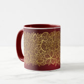 Mug Dentelle d'or de feuille sur l'arrière - plan (Devant gauche)