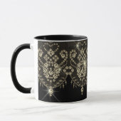 Mug Dentelle d'or noir diamant brillant élégant bijou  (Gauche)